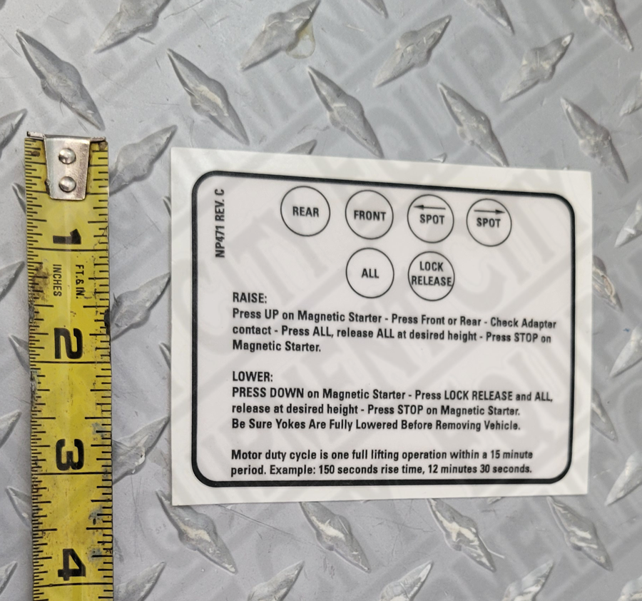 Rotary NP471 VALVE INSTRUCTIONS N/P